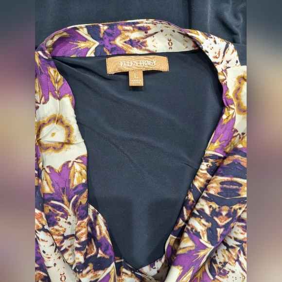 Ellen Tracy Tie Dye Sleeveless Lightweight Cowl Neck Feminine Dress Women's Sz L - Picture 7 of 10